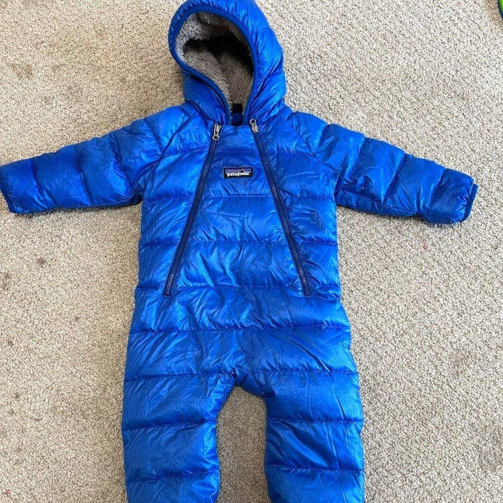 Patagonia Kids Electric Blue Puffer Bunting Snowsuit